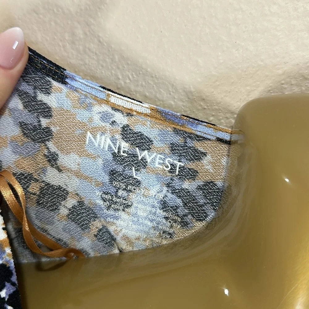 NINE WEST Faux Wrap Dress, Size L, EUC